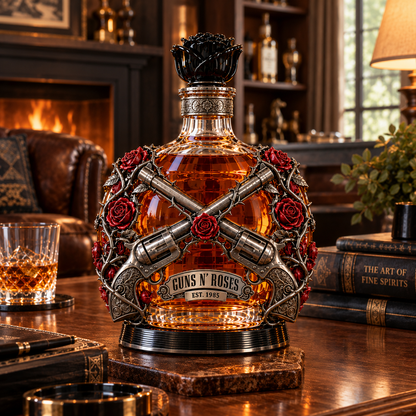 🌹 Roses & Rebellion Whiskey Decanter — For the Music That Never Gets Old