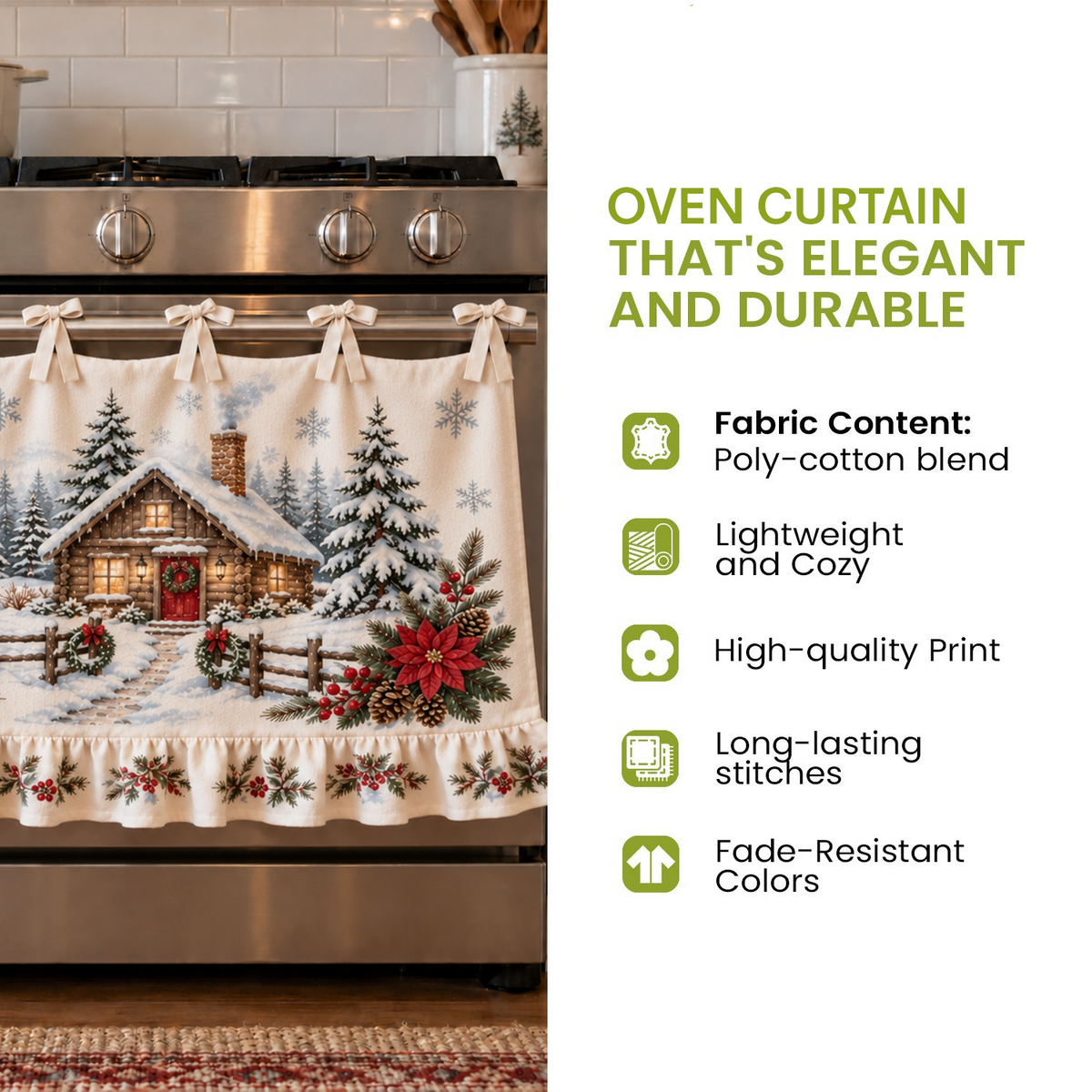 Oven Curtain Poly Cotton Fabric Details