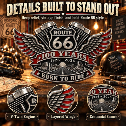 🛣️ Route 66 100th Anniversary 3D Emblem | 1926–2026