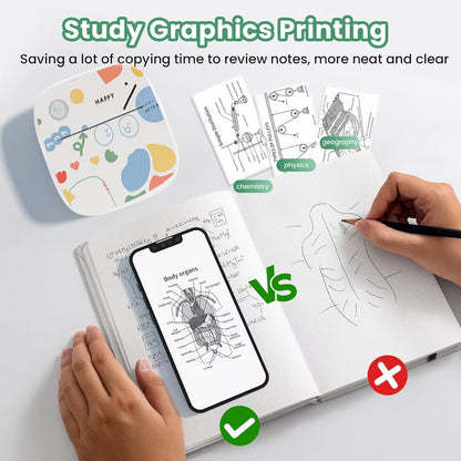 🖨️ Mini Portable Thermal Printer - Inkless Bluetooth Sticker Maker