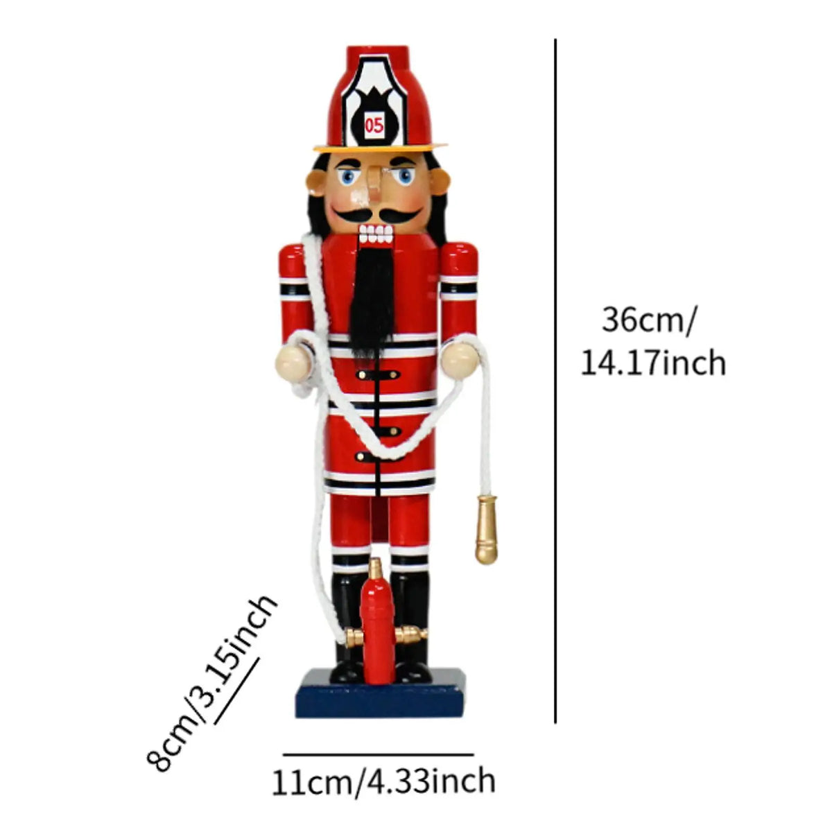 Firefighter Nutcracker - Christmas Wooden Soldier Decor - Firerescuetm LLC