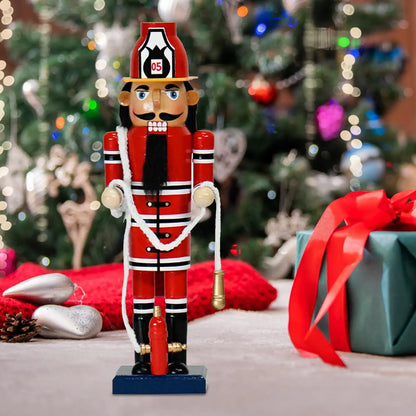 Firefighter Nutcracker - Christmas Wooden Soldier Decor - Firerescuetm LLC