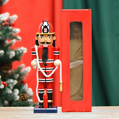 Firefighter Nutcracker - Christmas Wooden Soldier Decor - Firerescuetm LLC