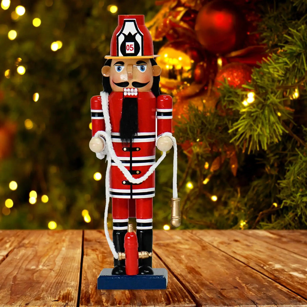 Firefighter Nutcracker - Christmas Wooden Soldier Decor - Firerescuetm LLC