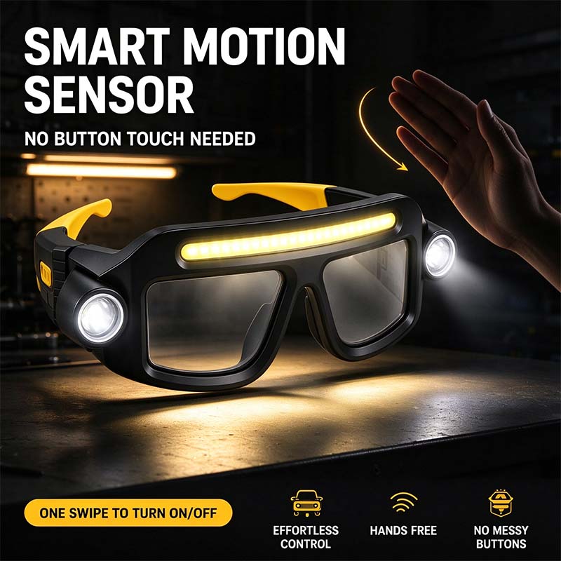 Rechargeable LED Headlamp Glasses - Hand-Wave Sense, Type-C USB Charging 🔦