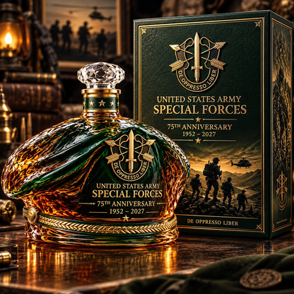 United States Army Special Forces 75th Anniversary Whiskey Bottle