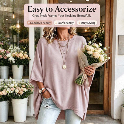Loose-Fitting, Solid-Color, Casual Knit Sweater for Women, Perfect as An Outer Layer 👚