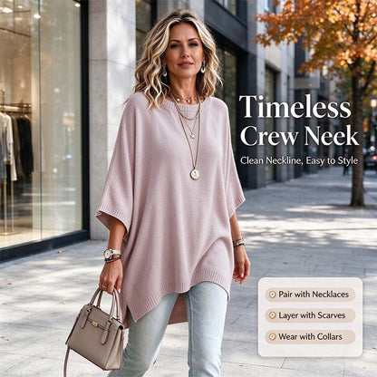 Loose-Fitting, Solid-Color, Casual Knit Sweater for Women, Perfect as An Outer Layer 👚