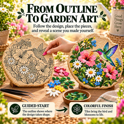 ⏳ Last Day 49% OFF – 🐦 Beginner-Friendly Hummingbird Wildflower Mosaic DIY Kit | Complete Kit with Mosaic Pieces, Tools & Guide Included 💕