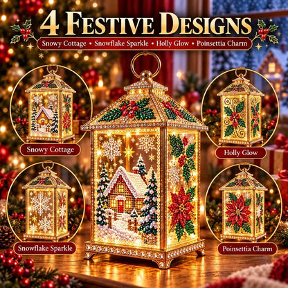 💎 DIY Light-Up Diamond Art Christmas Lantern – Sparkling Holiday Craft & Décor