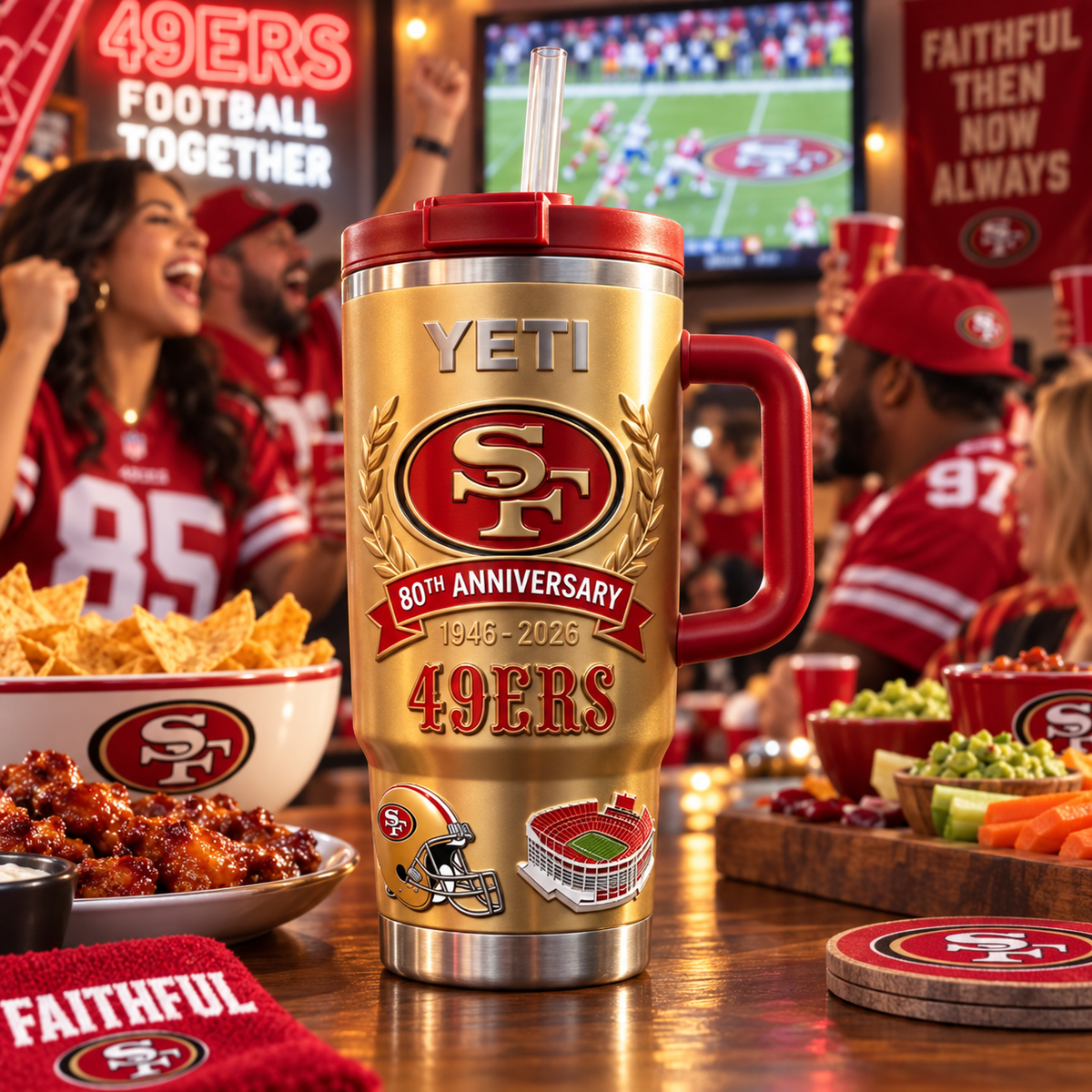 ❤️💛 Faithful Red & Gold 80th Anniversary (1946-2026) Tumbler