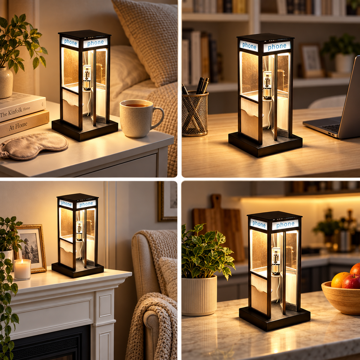 ☎️✨ Vintage Telephone Booth Night Lamp – Cozy Decorative Table Light for Home & Gifts