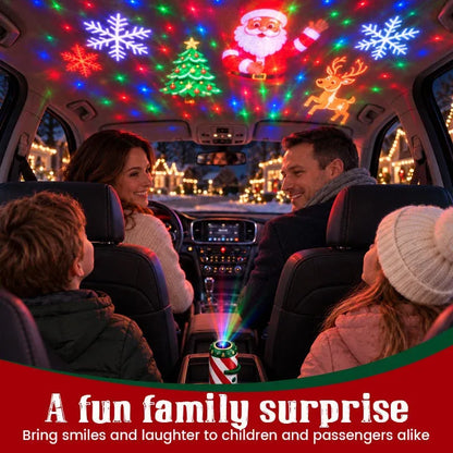 🎄 Merry Ride Christmas Car Projector Light – 24 Festive Slides