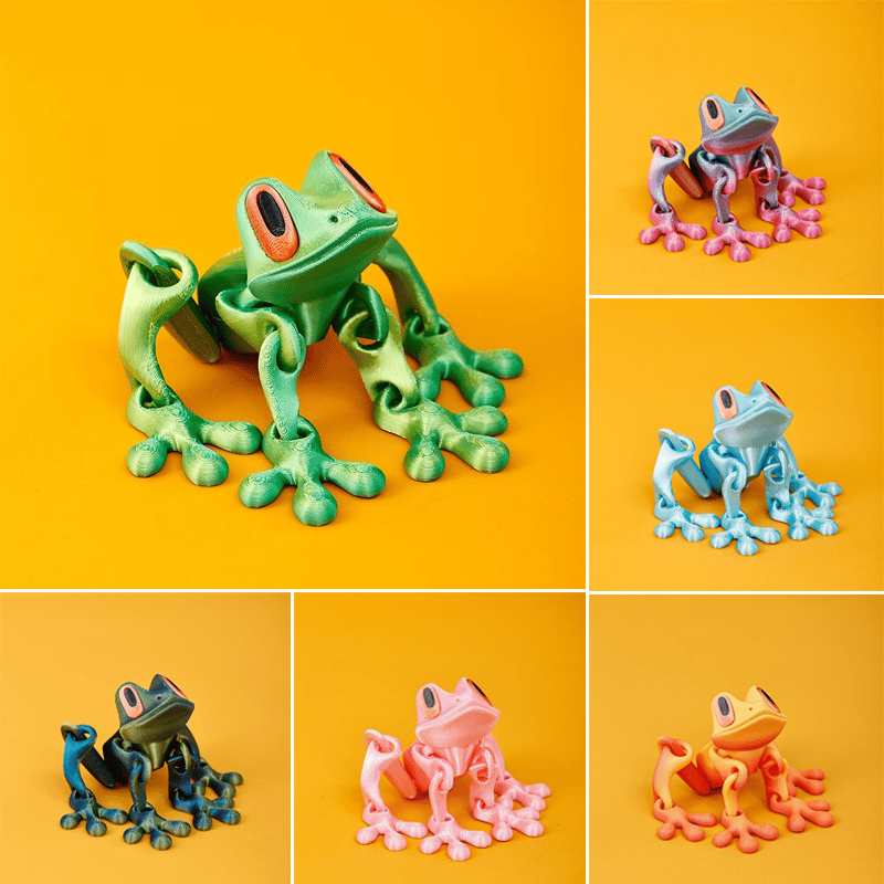 🐸✨ 3D Printed Magnetic Frog – Colorful Fridge Magnet & Whimsical Desk Decor