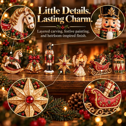🎄 7-Piece Vintage-Style Christmas Garland Set | With Detachable 3D Ornaments