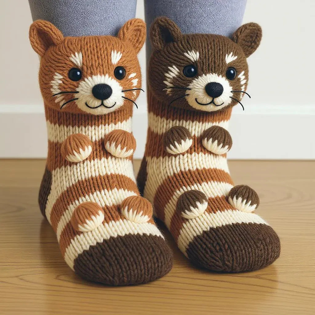 💝 Cozy 3D Knit Spirit Animal Socks – Show Your Personality in Comfort 🧦