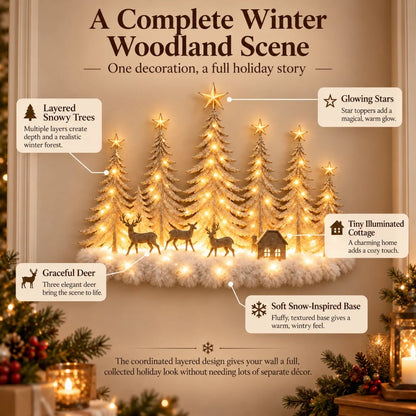 ✨ Step Into a Magical Winter Forest – Lighted Christmas Woodland Wall Decor 🎄