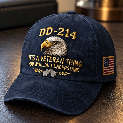 🔥 50% OFF — Handmade DD-214 Veteran Honor Embroidered Cap 🇺🇸 | Buy 2, Get Free Shipping