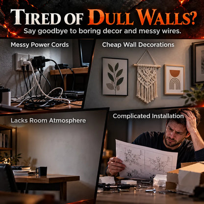 🏰 Mythical Accent Special 60% OFF 💥 Western Dragon and Castle Wall-Mounted LED Night Light Fantasy Lava Resin Ornament