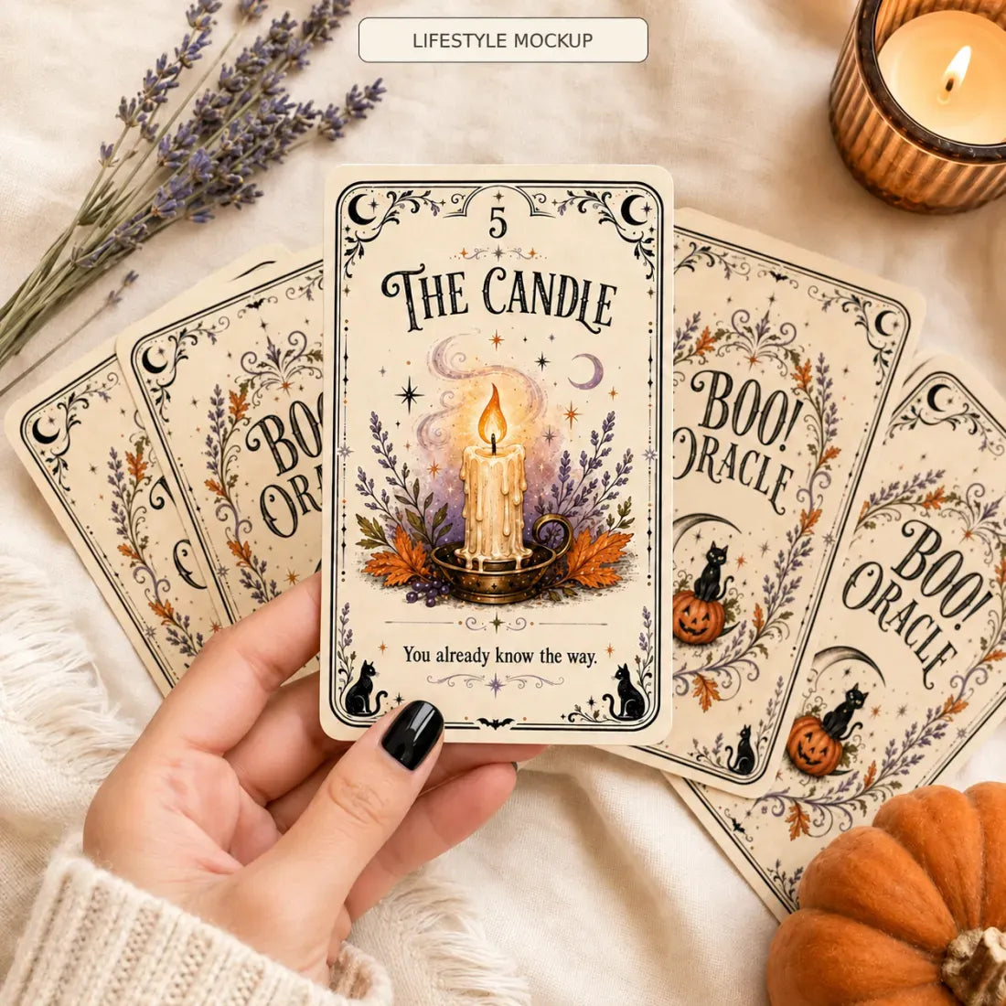 🎃 Sweet & Spooky Halloween Oracle Deck – 31 Daily Spooky Messages for October