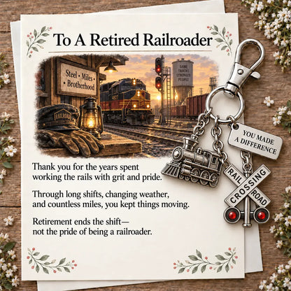 ✨ You Make a Difference Retirement Gift Set – Career Keychain & Matching Card