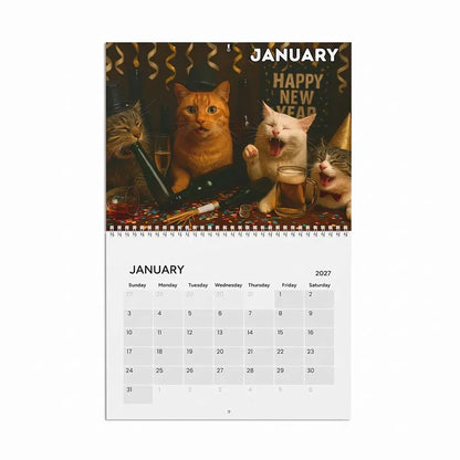 😹🍻 Drunk Cats 2027 Wall Calendar – 12 Months of Cat Chaos, Sass & Bad Decisions 📅🐱