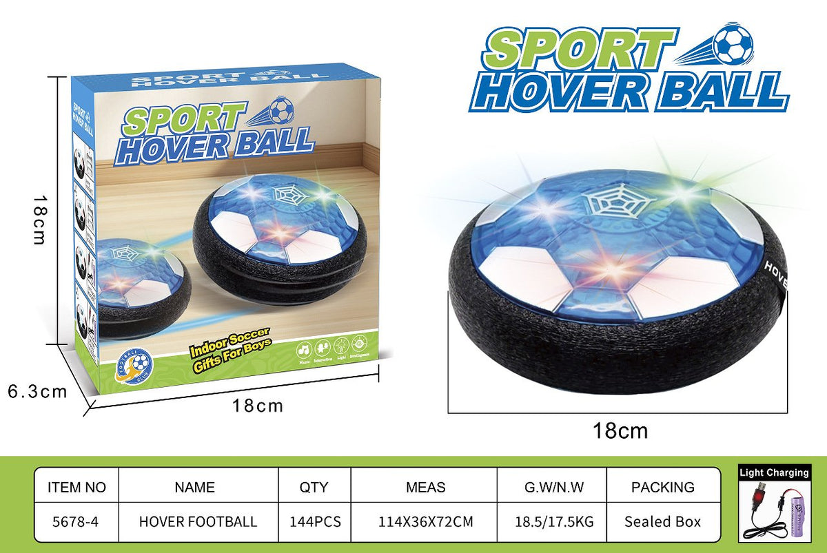 Rechargeable Hover Soccer Ball for Kids – Floating LED Indoor Soccer Disc with Foam Bumper