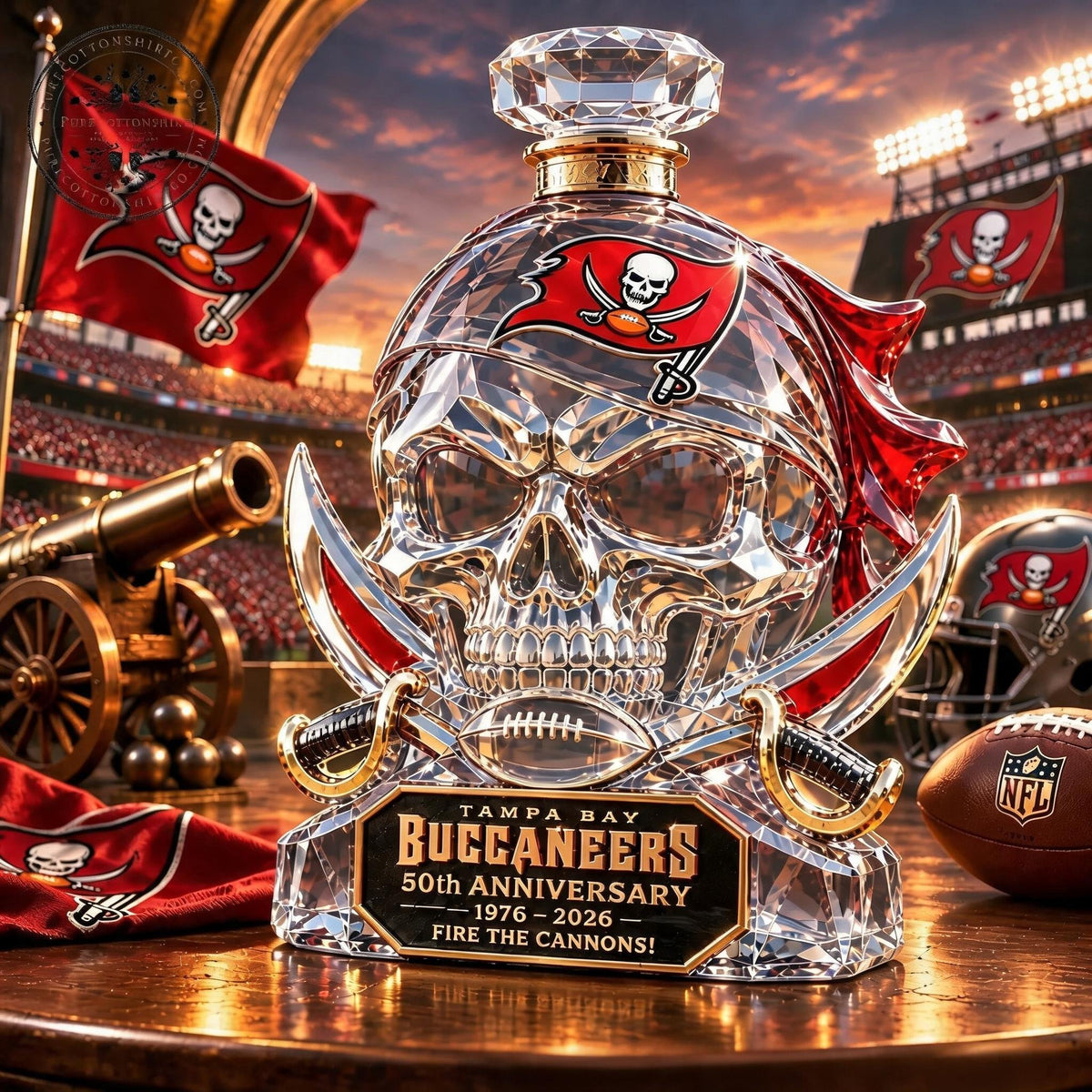 Pirate Skull Crystal Whiskey Decanter