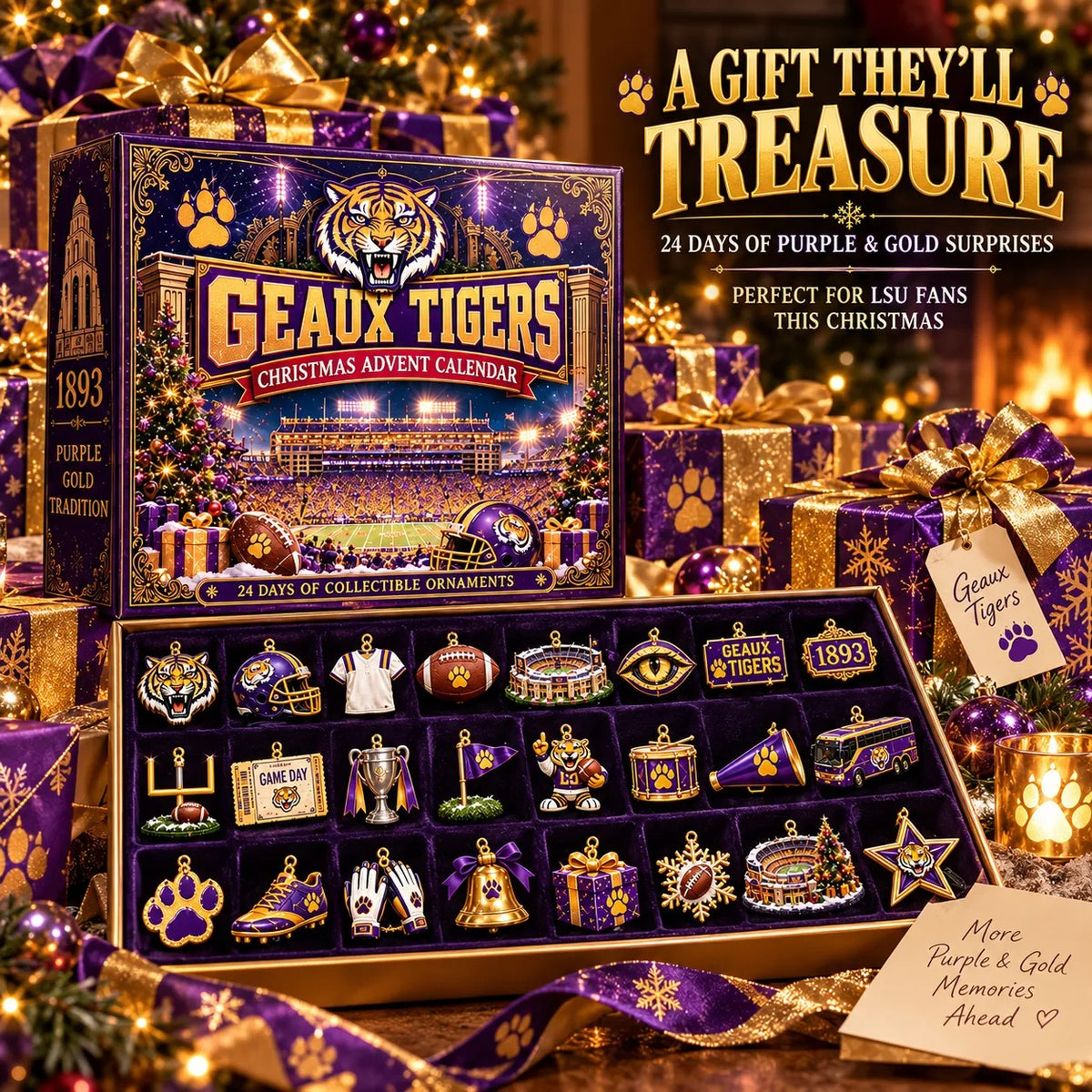 🎄 GEAUX TIGERS! Football Christmas Advent Calendar