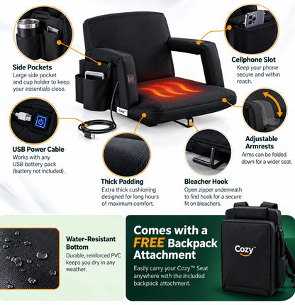 Portable Heated Stadium Seat