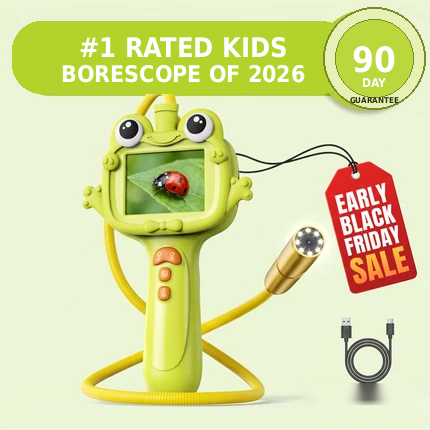 🐸🔍 Kids’ Frog Exploration Camera – 1080P HD, 22-Inch Flexible Probe & LED Lights