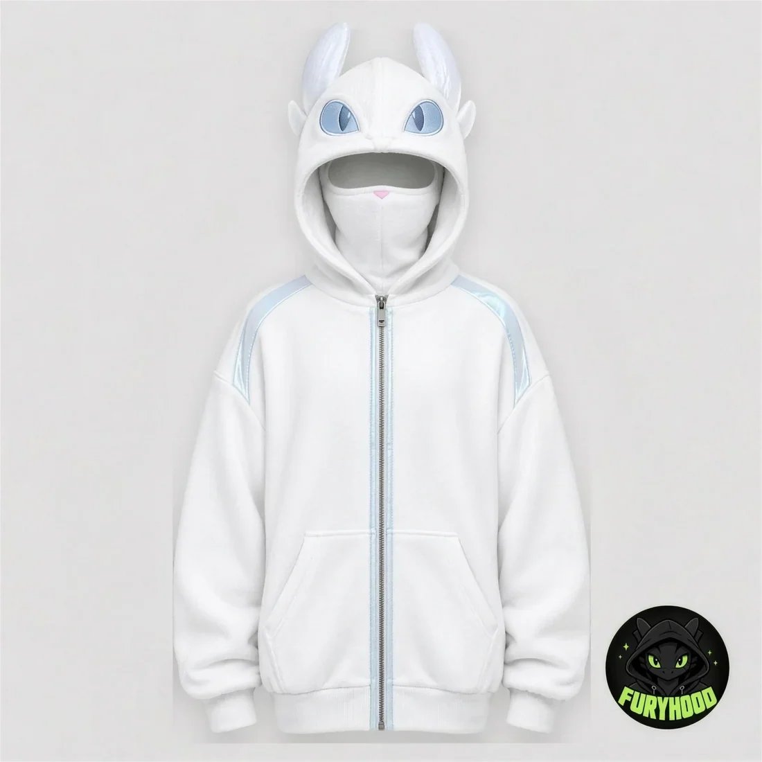 The Dragon Hoodie – Zip-Up Dragon Hooded Sweatshirt with Built-In Balaclava