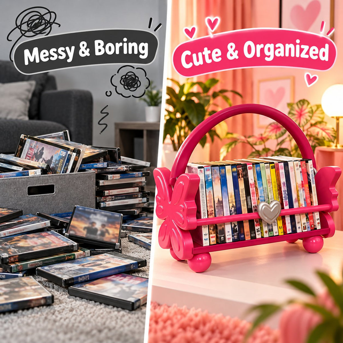 🦋 Butterfly DVD Storage Purse 💗 Retro Y2K Movie Organizer