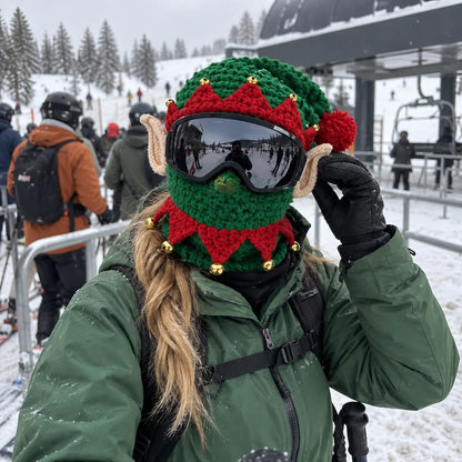 🎅 3D Christmas Knit Ski Mask – Warm Full-Face Cover in 3 Festive Styles