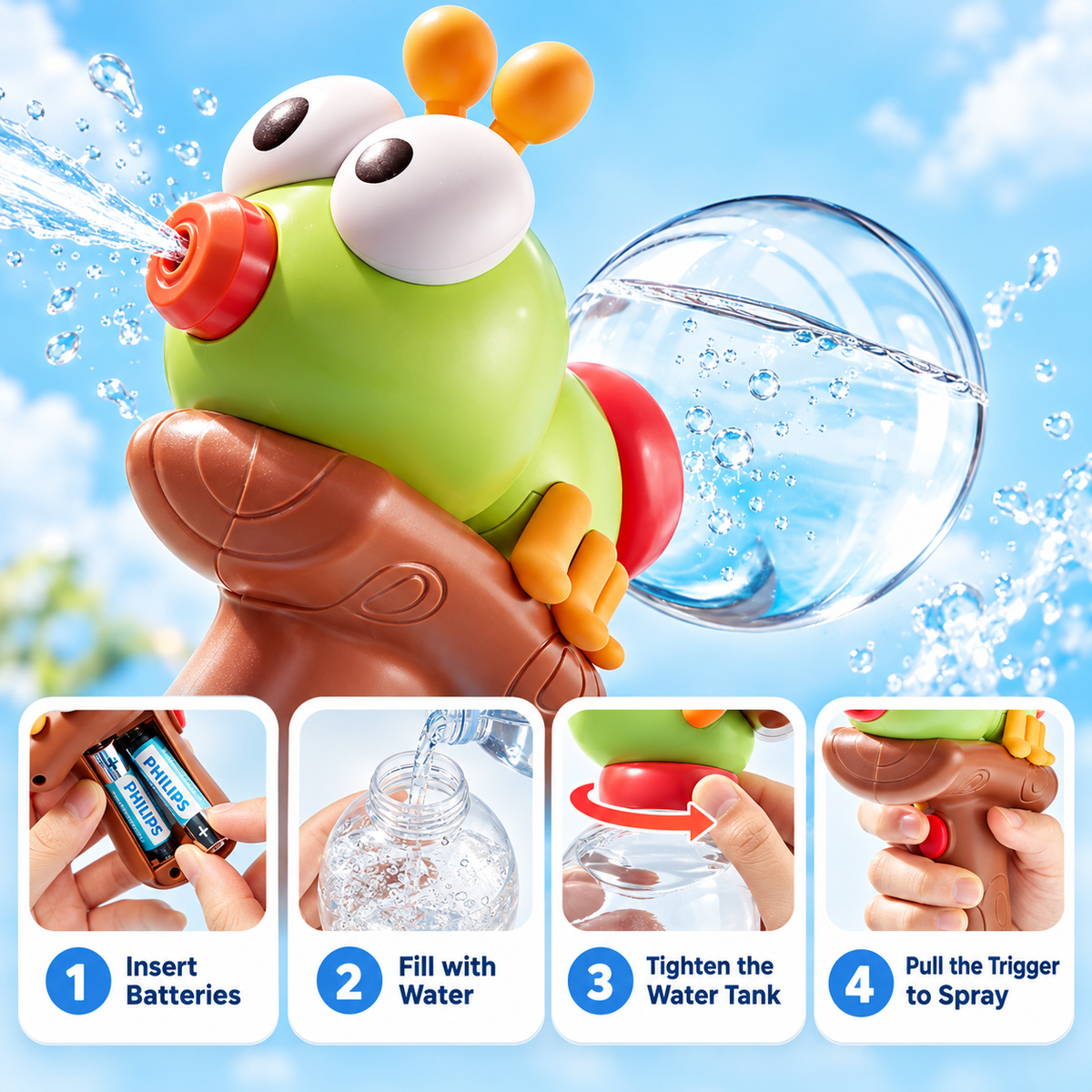 🔫💦 Electric Ant Water Blaster Toy – Automatic Summer Water Gun for Kids & Outdoor Fun 🐜
