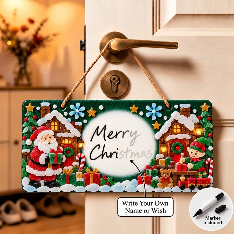 🎄✨ DIY Sea Glass Christmas Hanging Sign Kit – 8 Festive Designs & Personalized Holiday Decor ✍️