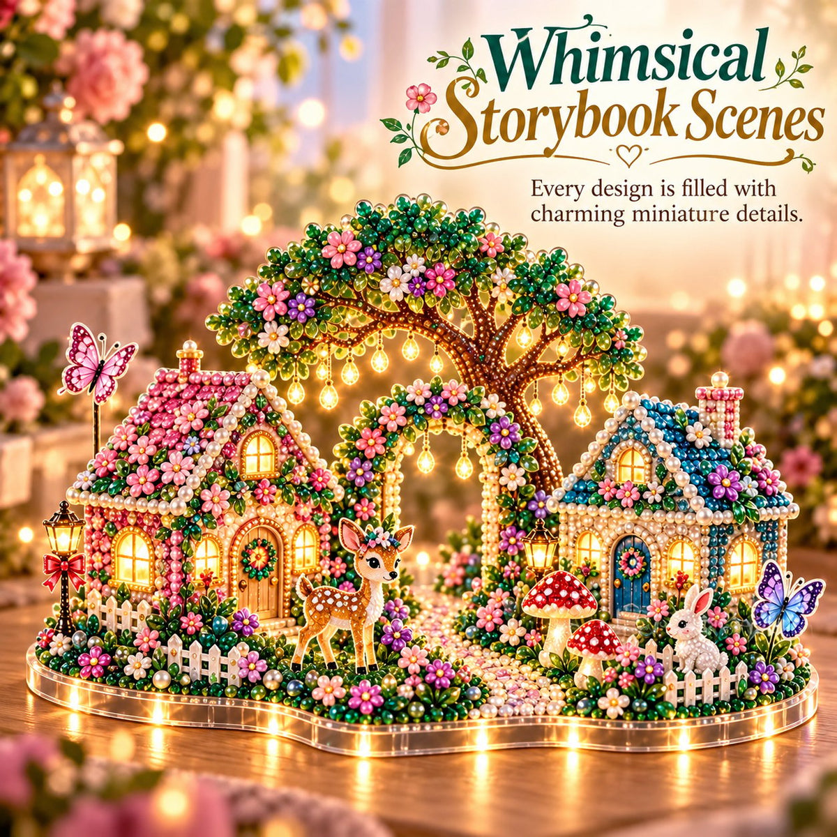DIY 3D Crystal Art Kit with LED Lighting – Sparkling Miniature Scenes to Create Yourself