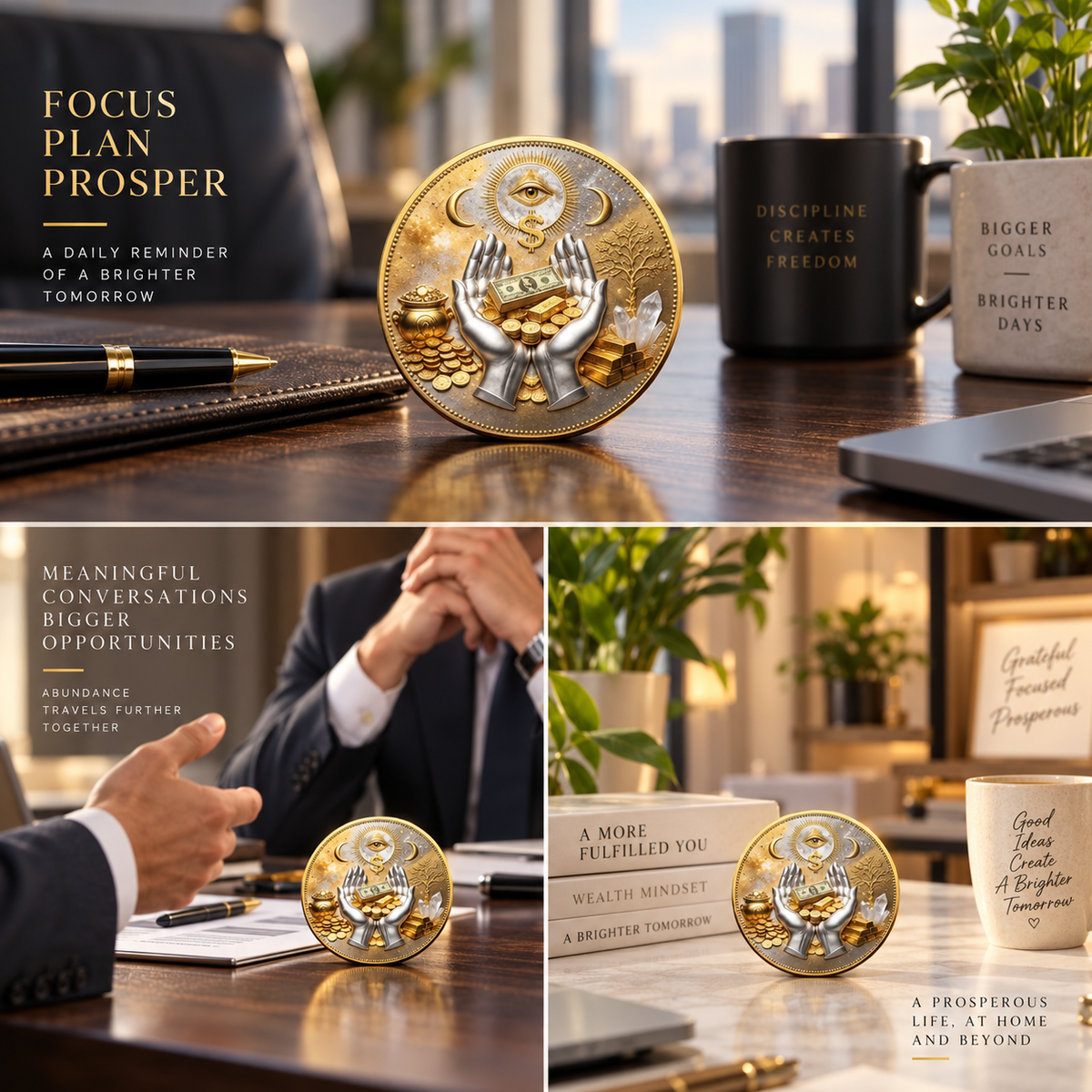 🪙 3D All-Seeing Eye Collectible Coin – Symbol of Wealth, Luck & Prosperity ✨