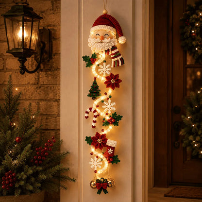 Lighted Christmas Door Hanger – 6 Festive Designs with Warm Glow & 3D Details
