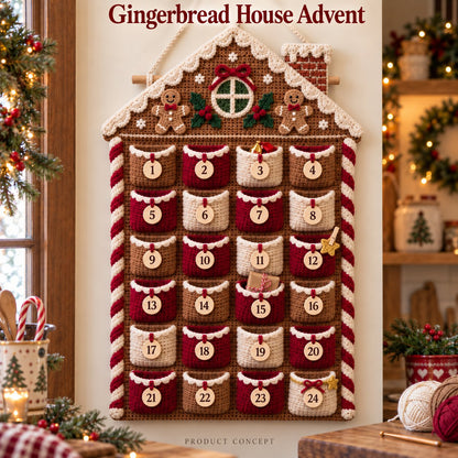 🎄 DIY Crochet Advent Calendar Kit – 24 Refillable Pockets & 4 Christmas Designs 🧶 | 45% OFF