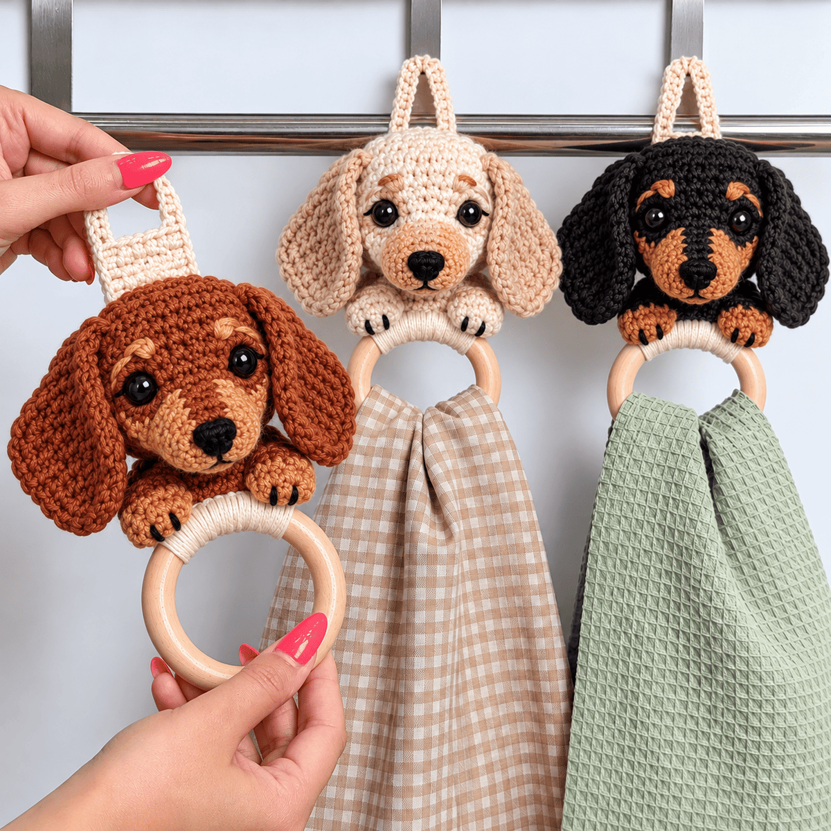Crochet Dachshund Towel Holder Kit