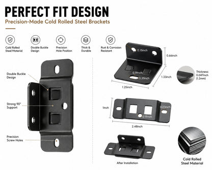 Heavy-Duty Corner Brackets – Quick Fitting L Shape Furniture Joint Braces