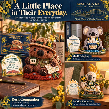 🇦🇺🐨 Australia 125th Anniversary Crochet Keepsake – 3D Aussie Animal Collectible & Gift Box 🎁