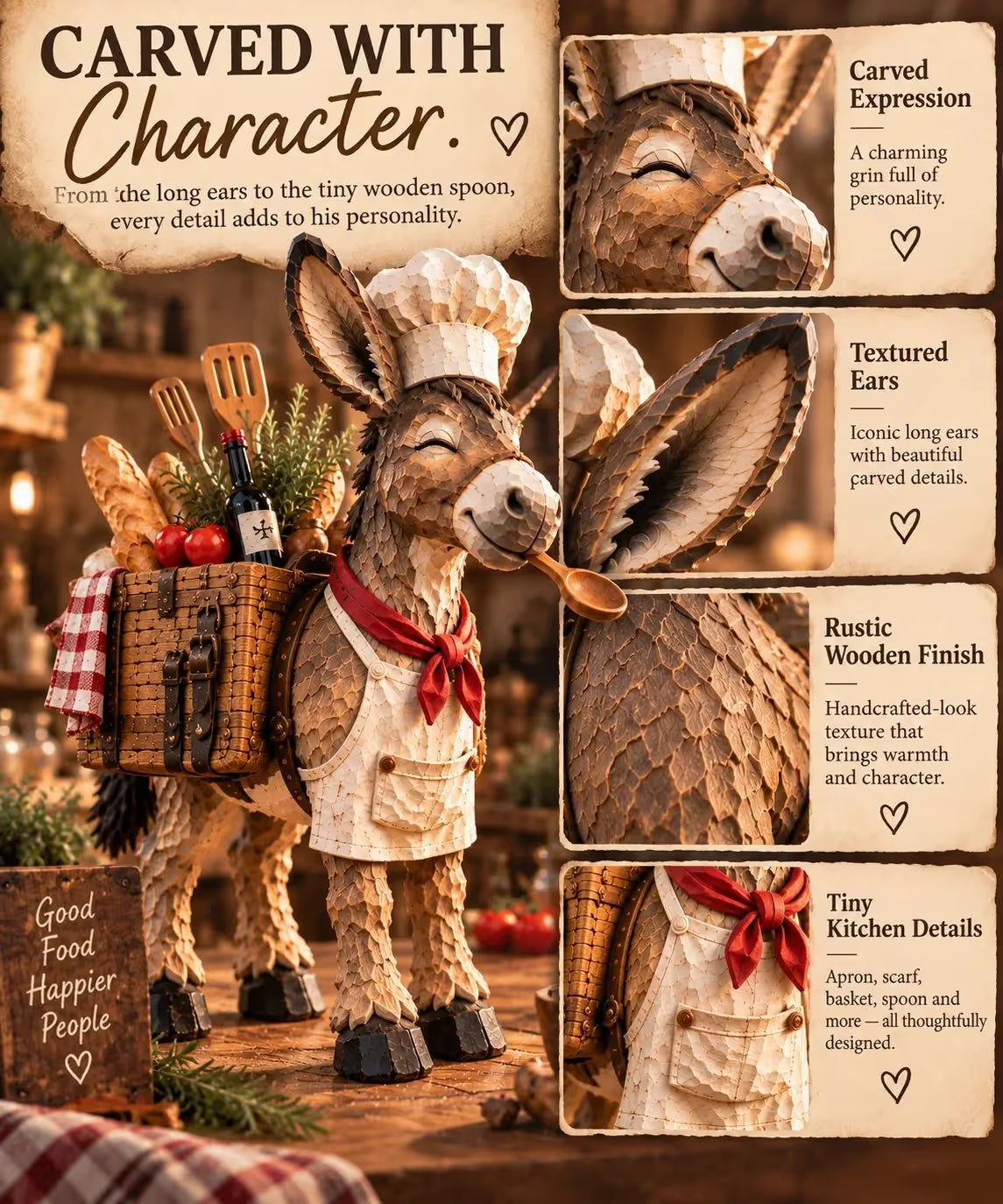 Donkey chef face and details