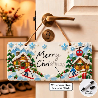🎄✨ DIY Sea Glass Christmas Hanging Sign Kit – 8 Festive Designs & Personalized Holiday Decor ✍️