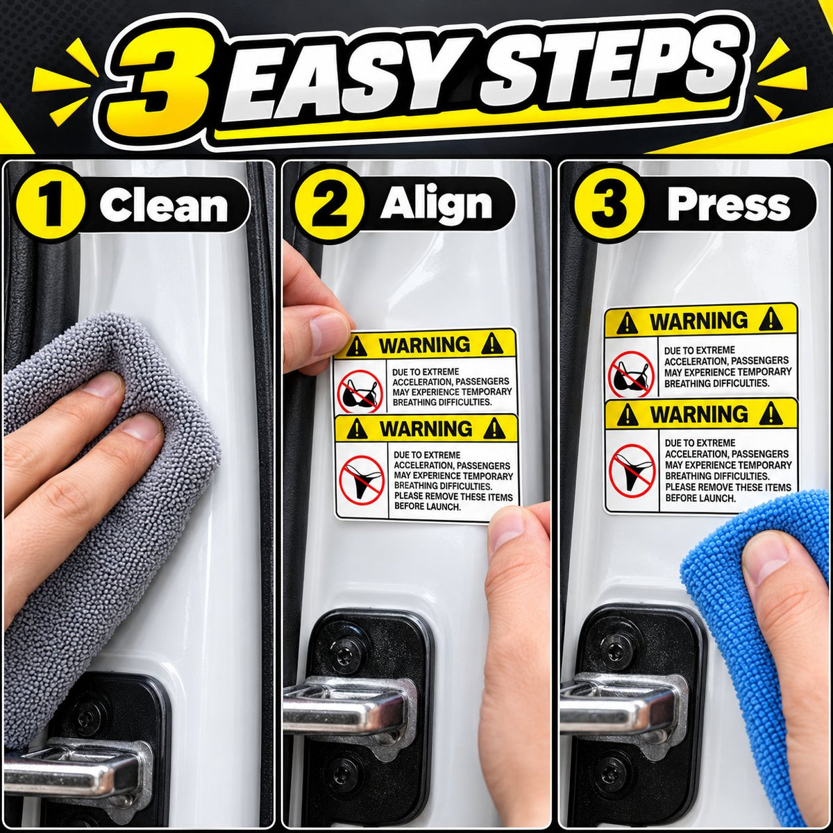 Funny Extreme Acceleration Warning Decal Set 😂🏎️