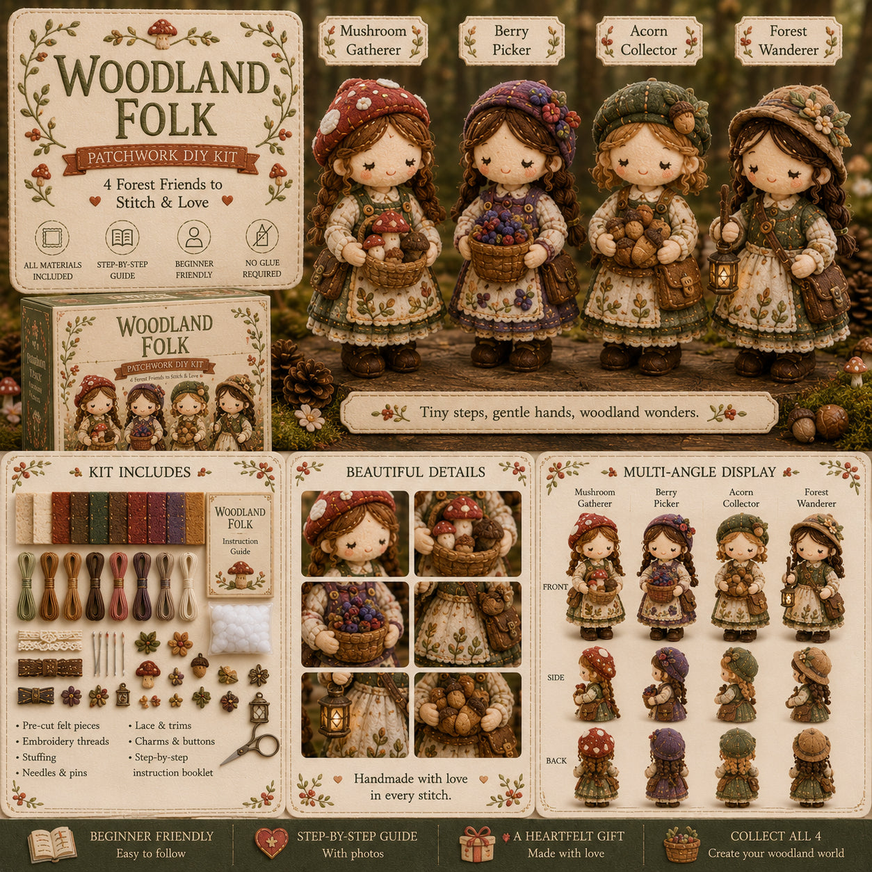 🎁Last Day:75% OFF🧵 Tiny Worlds Collection – Patchwork DIY Kit Series