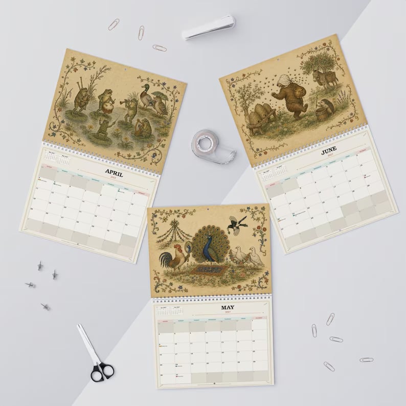 📜 2027 Medieval Animal Mischief in the Margins Wall Calendar