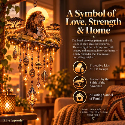 🦁 A Father’s Pride — Lighted Lion & Cub Wall Art