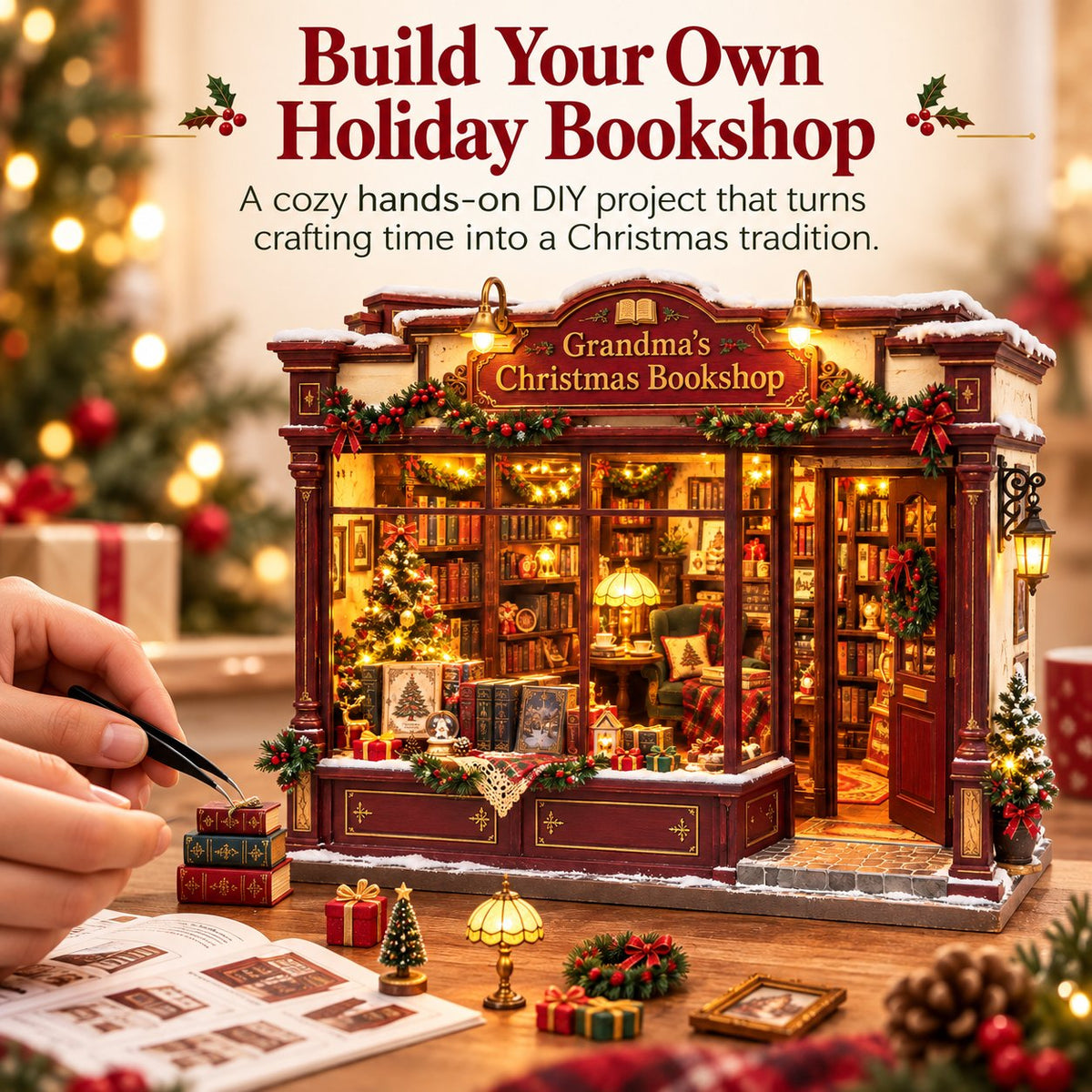 🎄 Build Your Own Grandma’s Christmas Bookshop Nook ✨